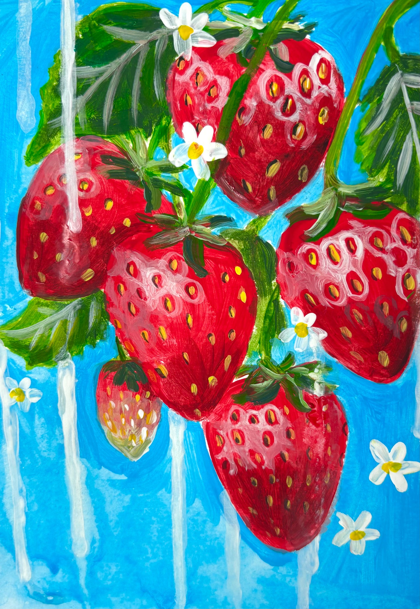 “Yummy Strawberries!”, Adult Paint Along, Plough, Cardiff- 16th July, 6.45pm