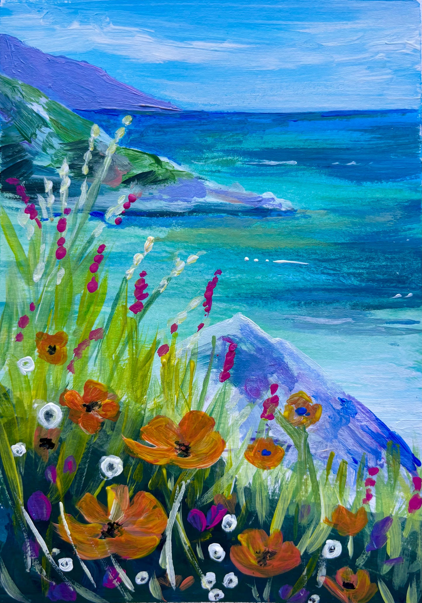 “Floral seascape”, Adult Paint Along, Plough, Cardiff- 20th August, 6.45pm