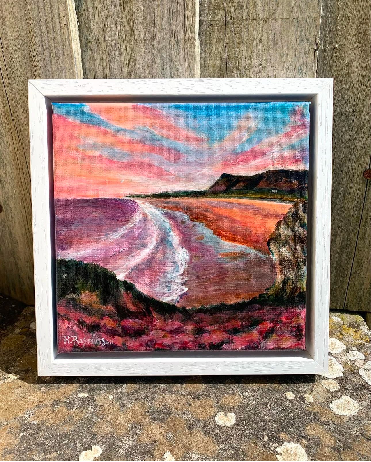 Llangennith beach, Heather cliffs - Original Painting