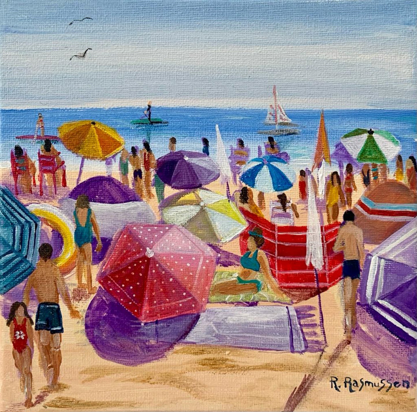Little Busy Beach - Original Painting
