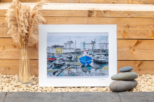 Tenby Harbour, Blue boat
