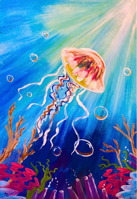 Jelly fish, Adult Paint Along, Hare and Hound, Cowbridge- 14th April, 6.45pm
