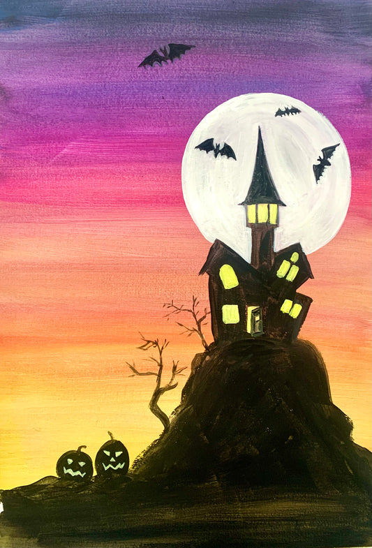 Haunted House - Family Paint Along