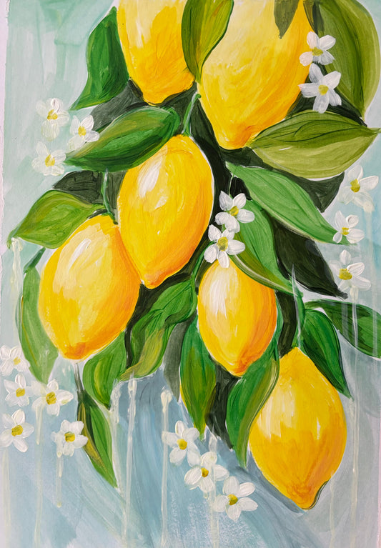 Luscious Lemons, Adult Paint Along, Hare and Hound, Cowbridge- 12th May, 6.45pm