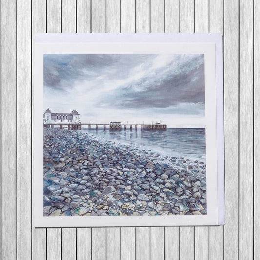 Penarth Pier Pebbles Greetings Card