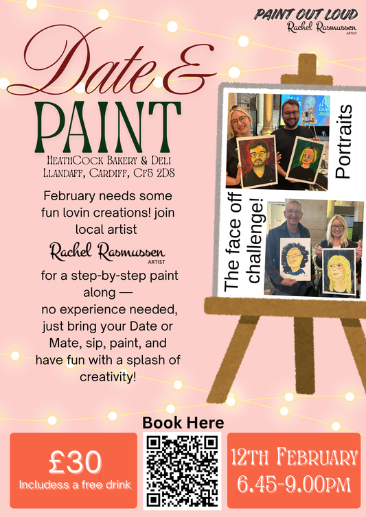 Fun Portraits, Adult Date and Paint, Heathcock Bakery, Cardiff- 13th Nov, 6.45pm (Copy) (Copy)